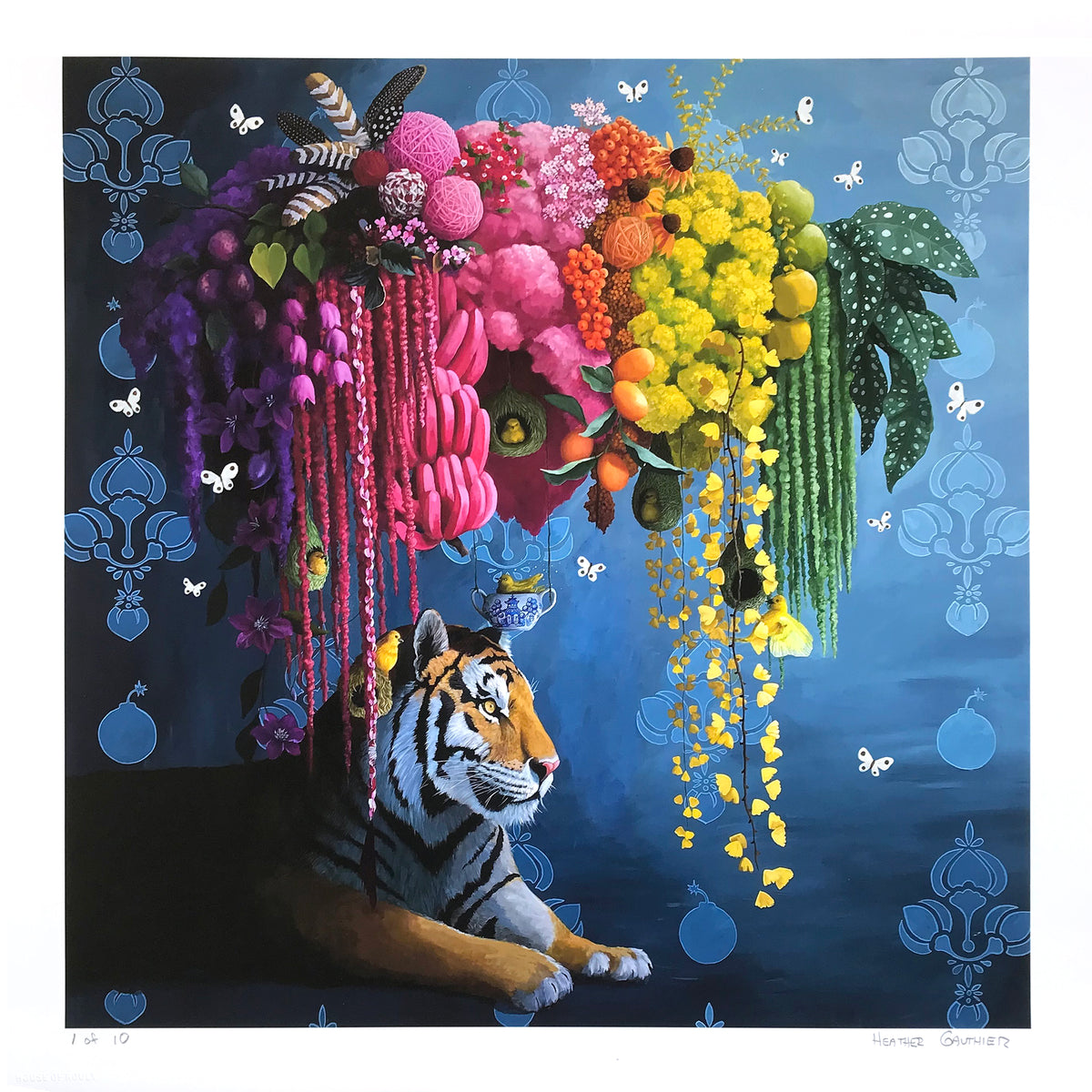 Heather Gauthier &quot;Nature Bomb&quot; - Hand-Embellished Edition of 10 - 17 x 17&quot;
