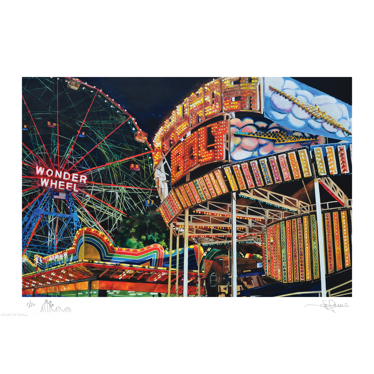 Johnny Lowe &quot;Night Wheel&quot; - Archival Print, Limited Edition of 20 - 12 x 17&quot;