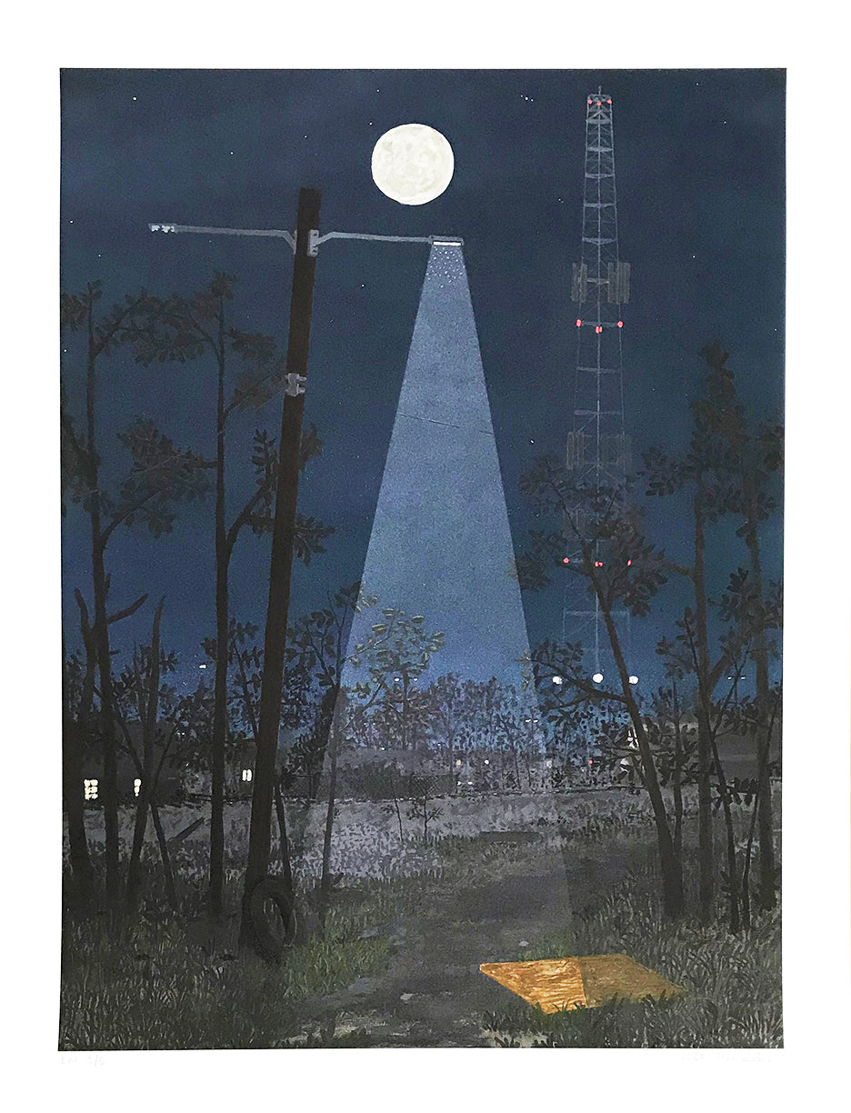 Max Seckel &quot;Walking at Night&quot; - Hand-Embellished Edition of 5 - 13 x 17&quot;