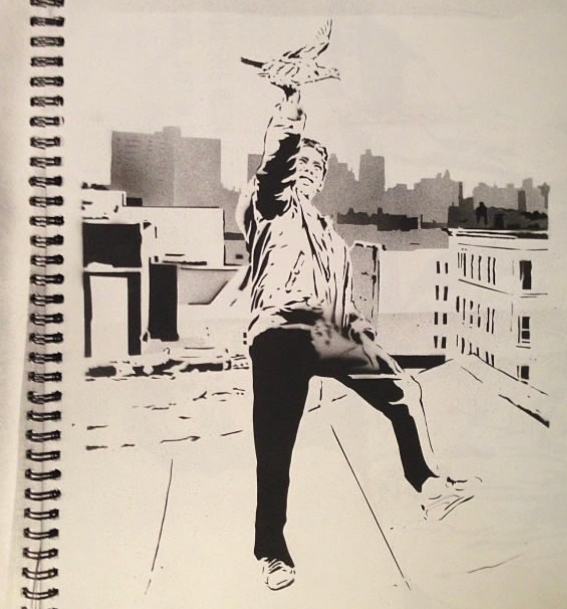 Chris Stain &quot;Up on the Roof&quot; - Hand-Embellished Edition of 15 - 13 x 17&quot;