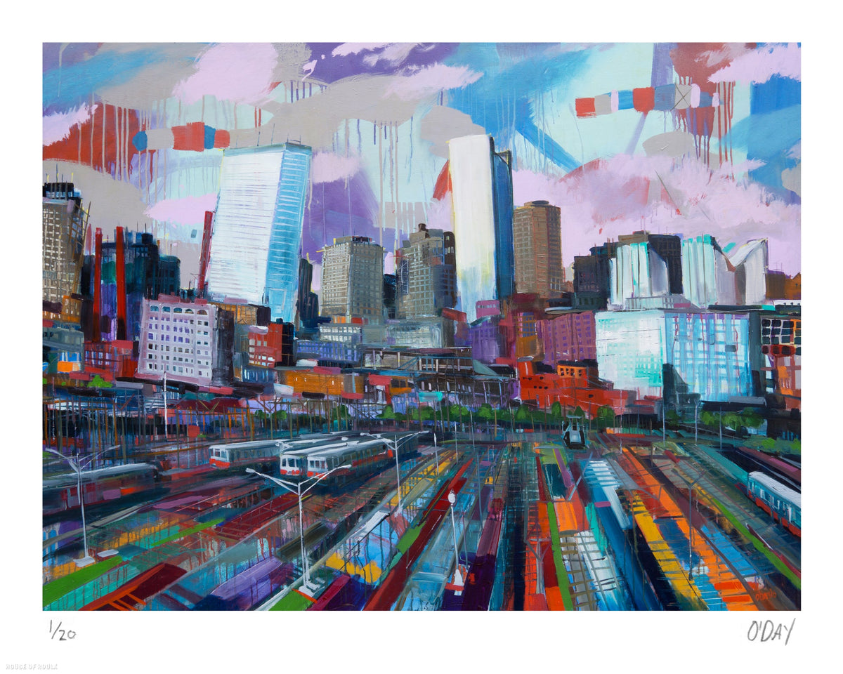 Adam J. O&#39;Day &quot;South Station&quot; - Hand-Embellished Custom 1/1 - 24 x 36&quot;