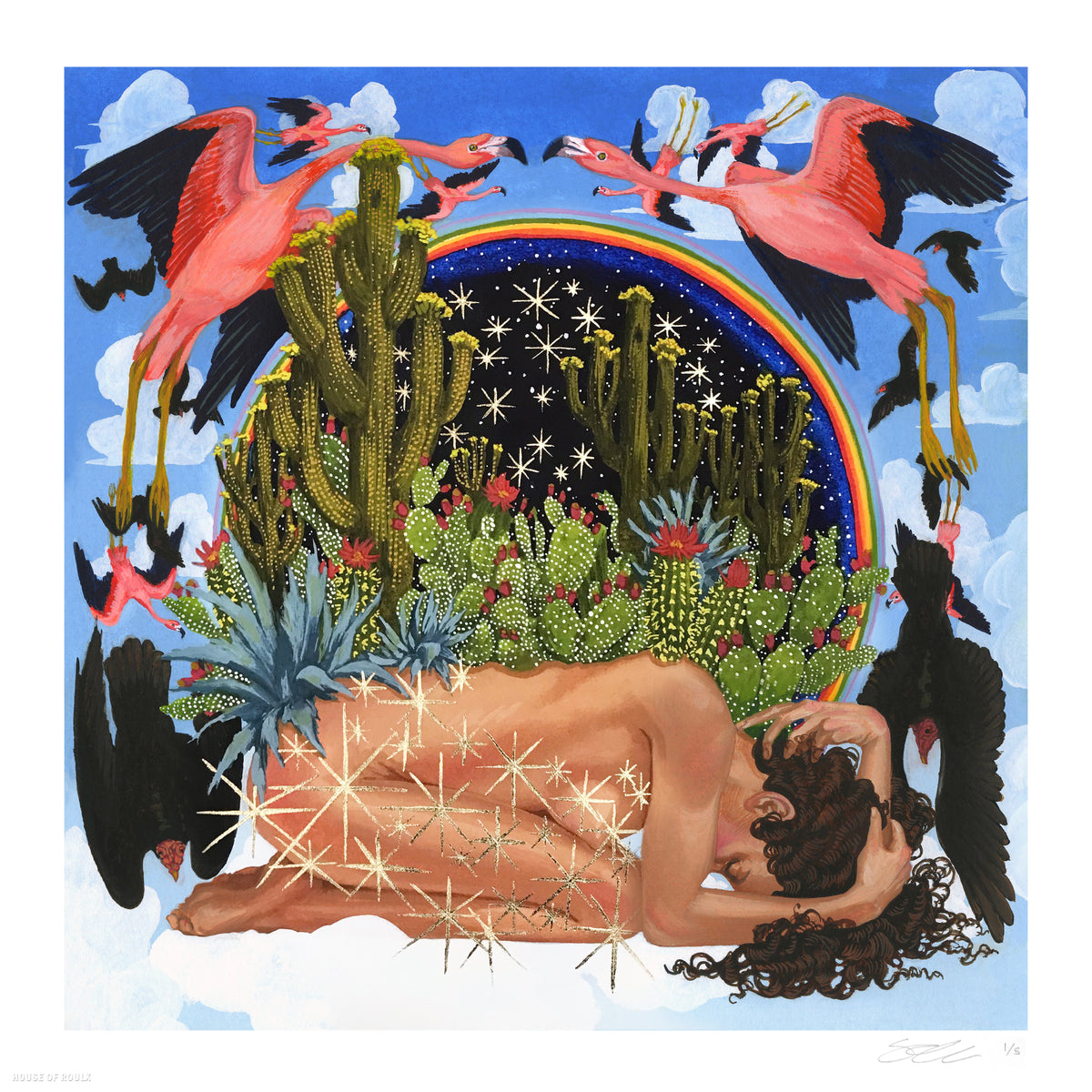 Shannon Taylor &quot;Oasis&quot; - Hand-Embellished Edition of 5 - 17 x 17&quot;