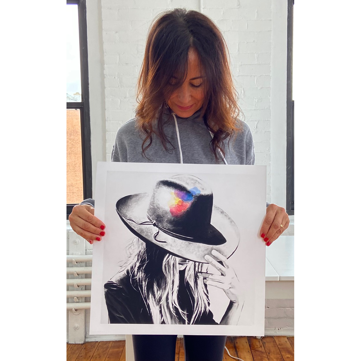 Cindy Press &quot;On the Verge&quot; - Hand-Embellished Edition of 2 - 17 x 17&quot;