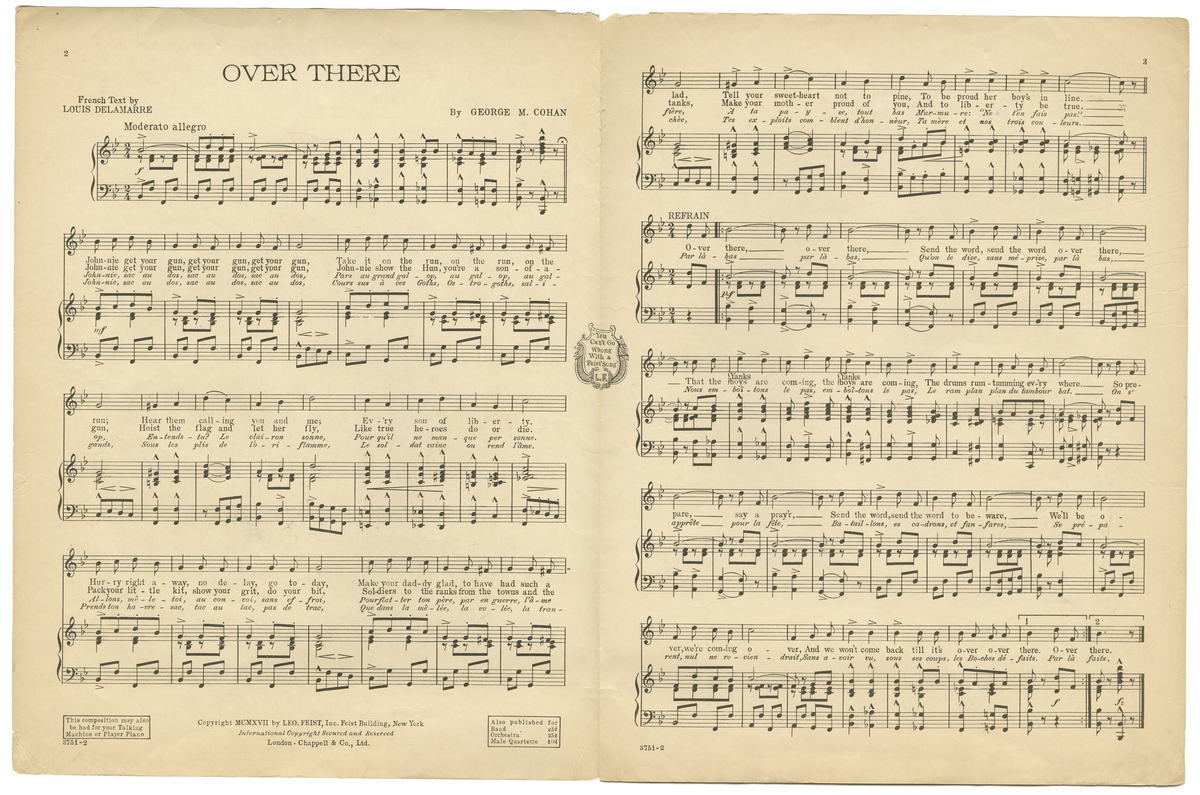 Norman Rockwell - Signed &quot;Over There&quot; Music Sheet - 1918