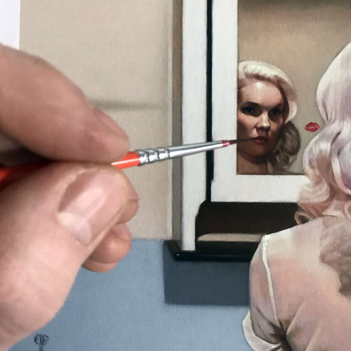 Shaun Downey &quot;White Cabinet I&quot; - Hand-Embellished Variant, #1/5 - 12 x 12&quot;