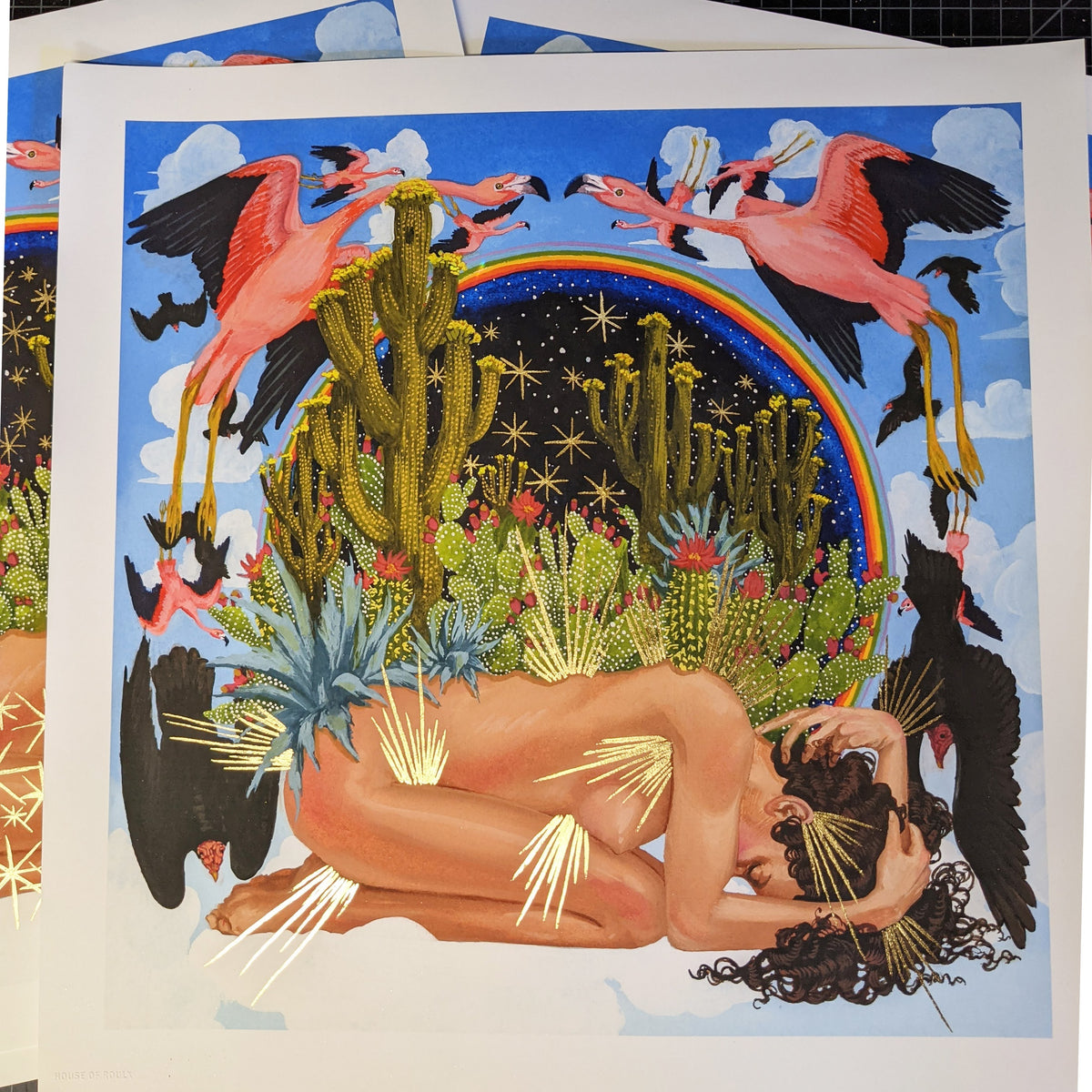 Shannon Taylor &quot;Oasis&quot; - Hand-Embellished Edition of 5 - 17 x 17&quot;