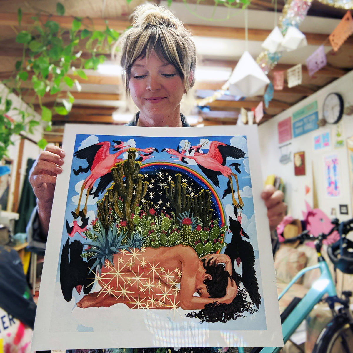 Shannon Taylor &quot;Oasis&quot; - Hand-Embellished Edition of 5 - 17 x 17&quot;