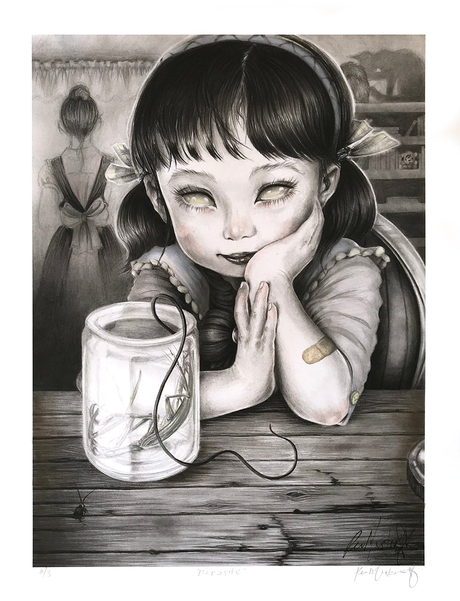 PeeMonster &quot;Parasite (Band-Aid)&quot; - Hand-Embellished Unique Variant, #2/3 - 13 x 17&quot;
