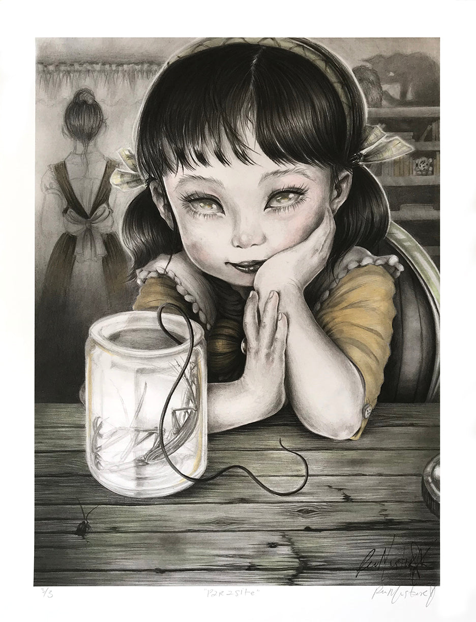 PeeMonster &quot;Parasite (New Eyes)&quot; - Hand-Embellished Unique Variant, #3/3 - 13 x 17&quot;