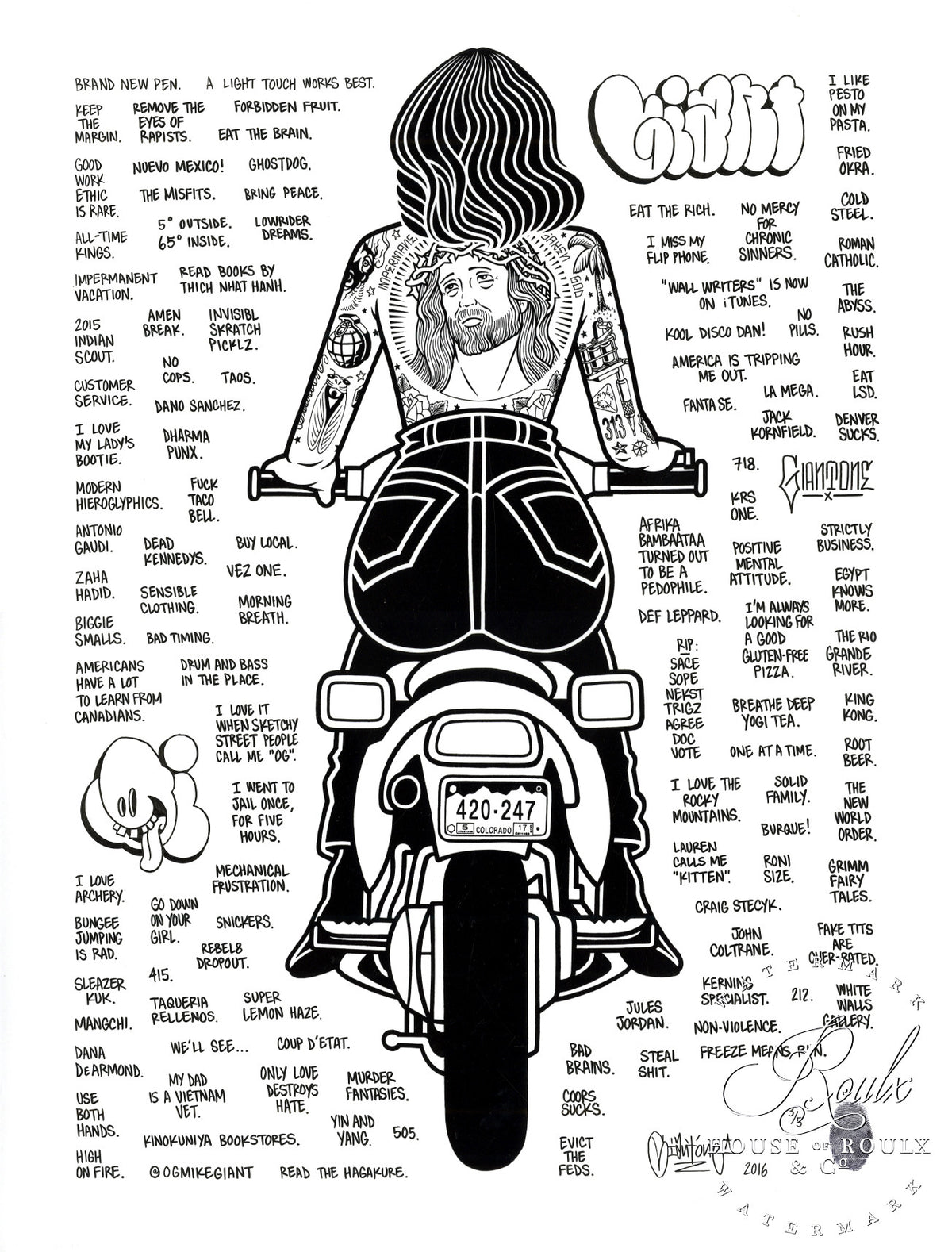 Mike Giant &quot;She Keeps Passin&#39; Me By&quot; - Hand-Embellished Unique Print, #3/5 - 18 x 24