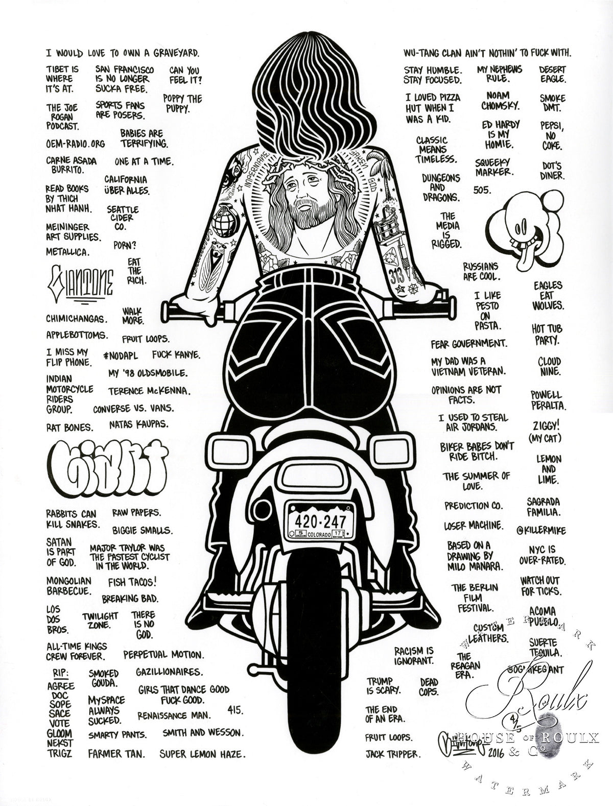 Mike Giant &quot;She Keeps Passin&#39; Me By&quot; - Hand-Embellished Unique Print, #4/5 - 18 x 24