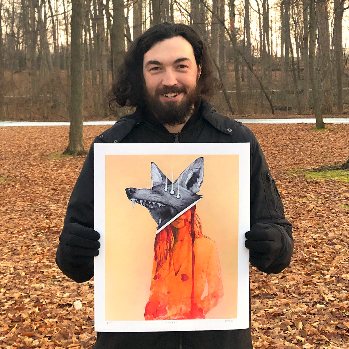 Matt Byle &quot;Foxy&quot; - Hand-Embellished Edition of 5 - 14 x 17&quot;
