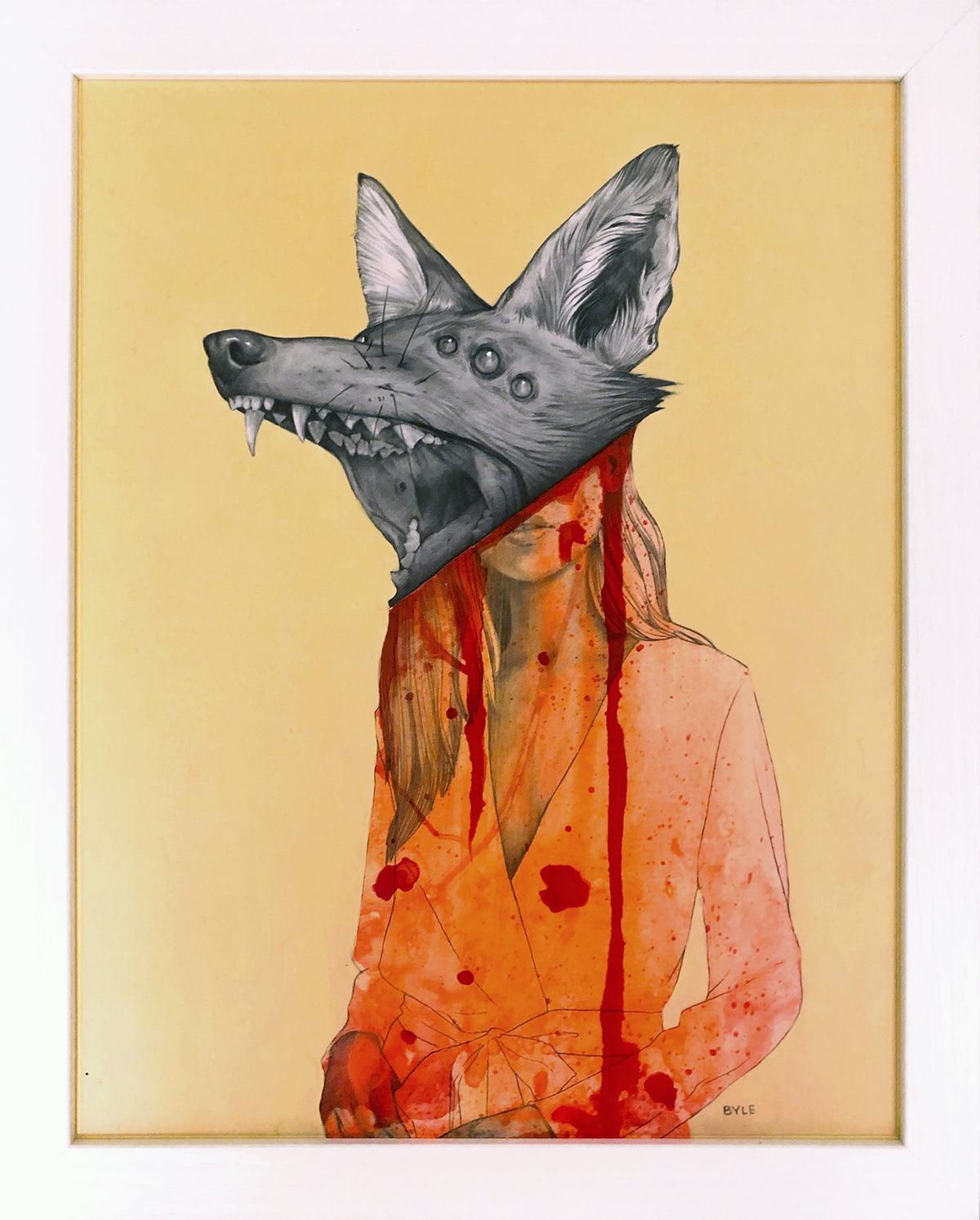Matt Byle &quot;Foxy&quot; - Original Painting, Framed - 15.5 x 12.5 x .5&quot;