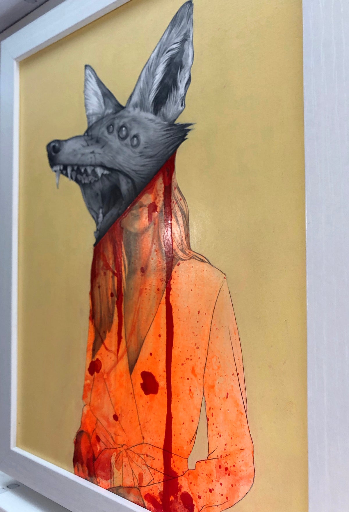 Matt Byle &quot;Foxy&quot; - Original Painting, Framed - 15.5 x 12.5 x .5&quot;