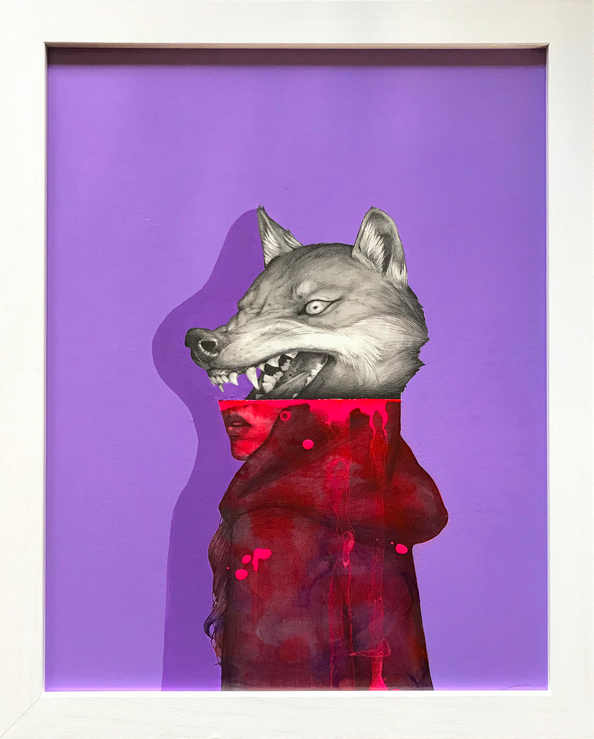 Matt Byle &quot;Little Red&quot; - Original Painting, Framed - 15.5 x 12.5 x .5&quot;
