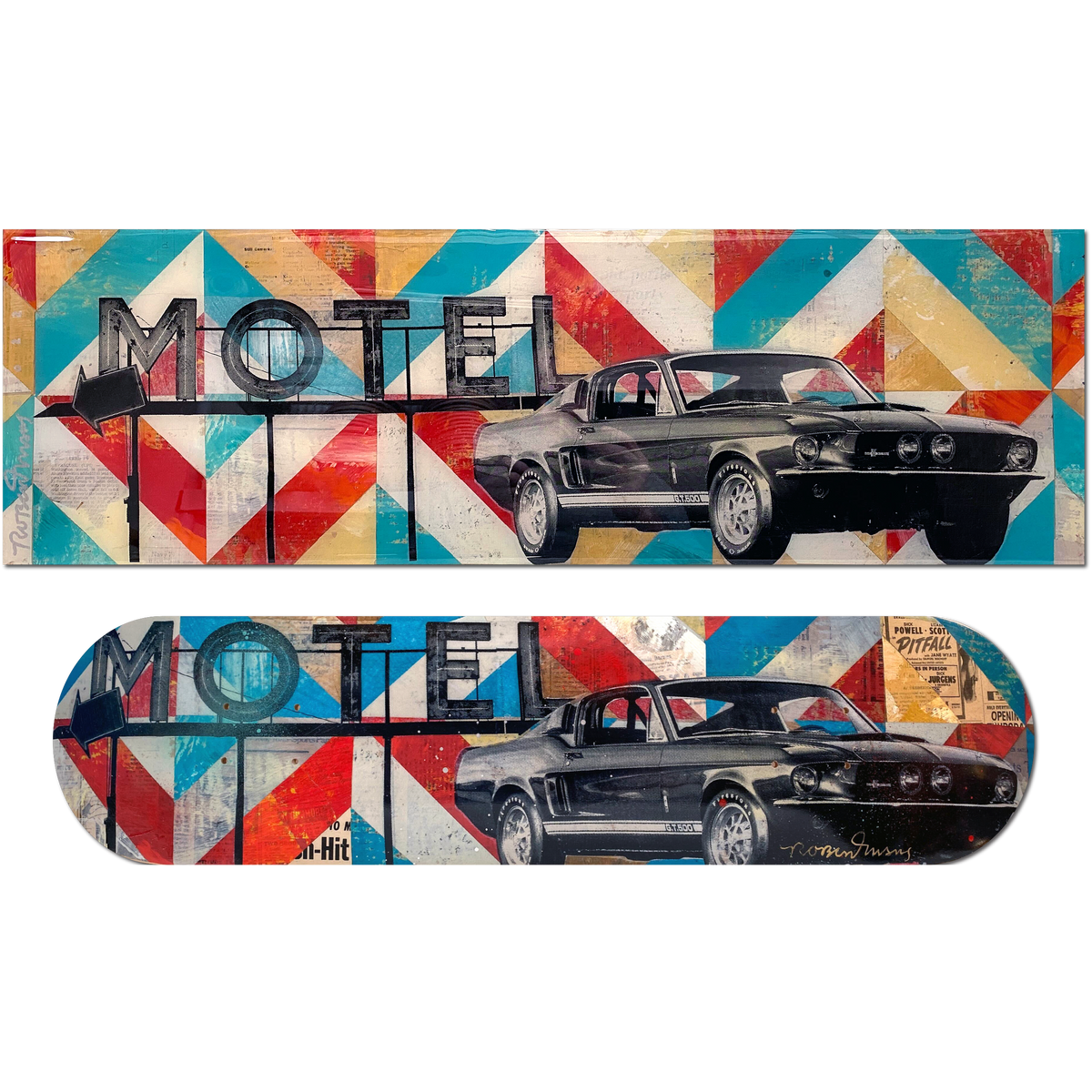 Robert Mars &quot;Pony Car&quot; - Original Painting &amp; Hand-Embellished AP Skate Deck