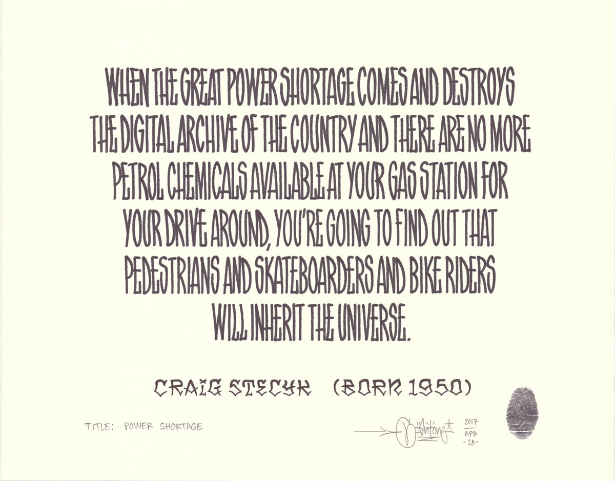Mike Giant &quot;Power Shortage (Craig R. Stecyk III)&quot; - Original Ink Illustration - 11 x 14&quot;
