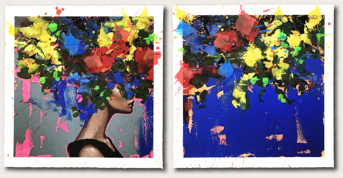 Anna Kincaide &quot;Pretty Thoughts&quot; - Hand-Embellished Diptych, Edition of 5