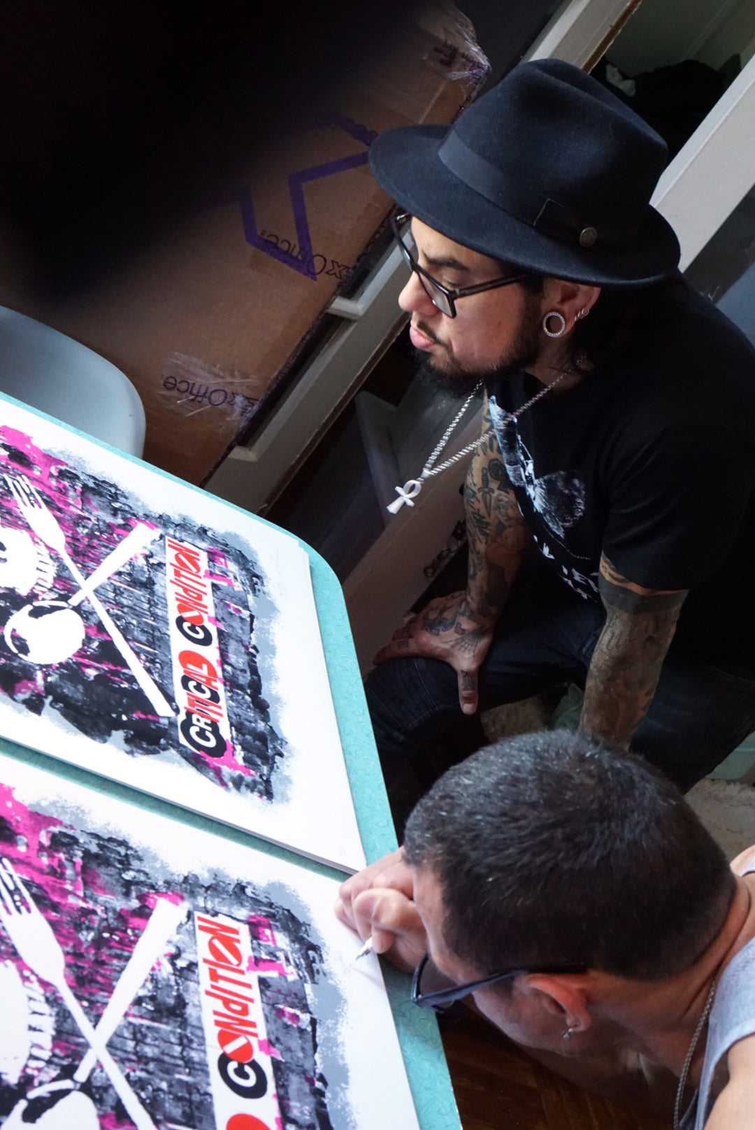 Al Diaz and Dave Navarro &quot;Critical Condition&quot; - 4 Color Screen Print, Limited Edition of 25 - 19 x 25&quot;