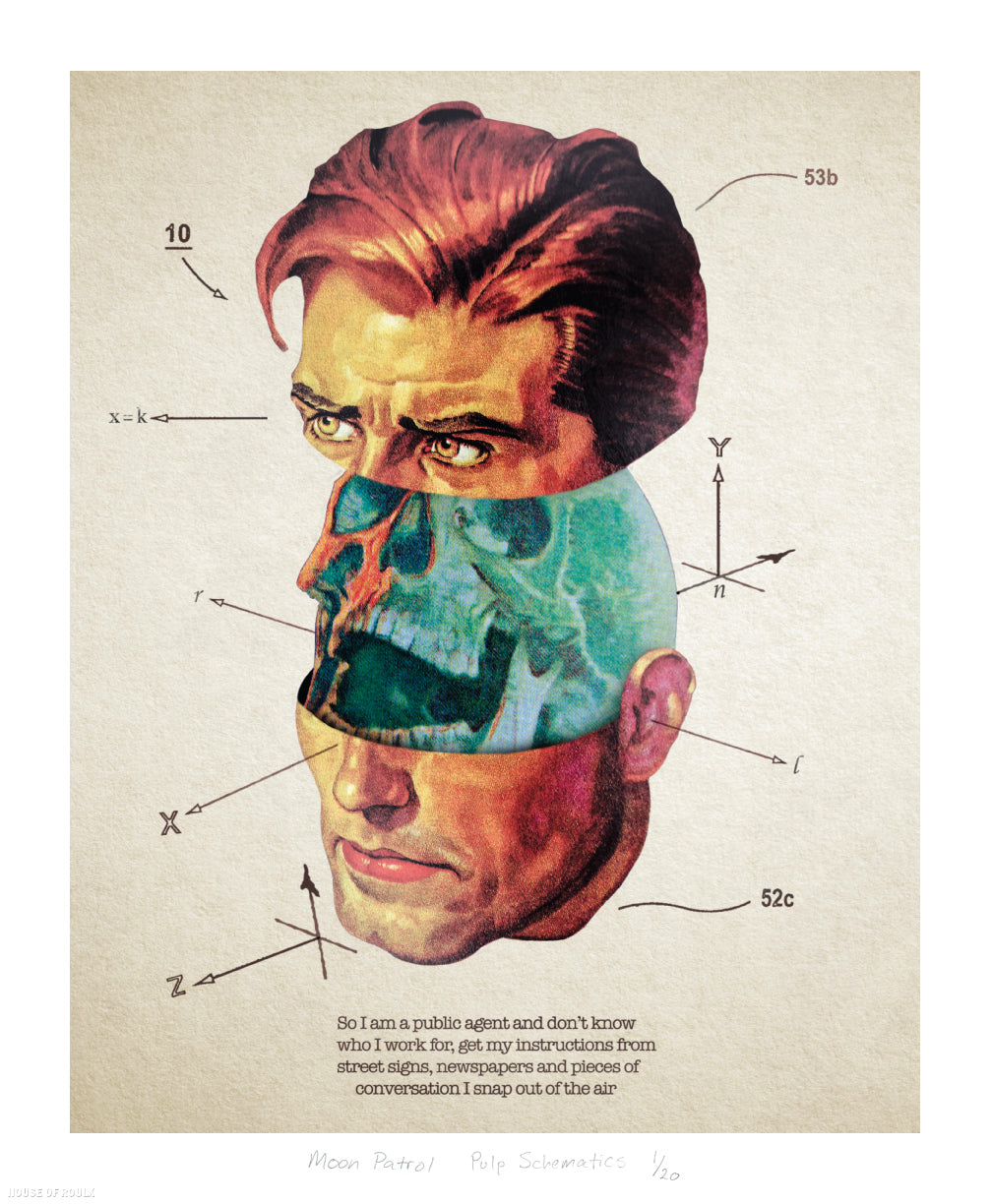 Moon Patrol &quot;Pulp Schematics&quot; - Limited Edition, Archival Print - 14 x 17&quot;