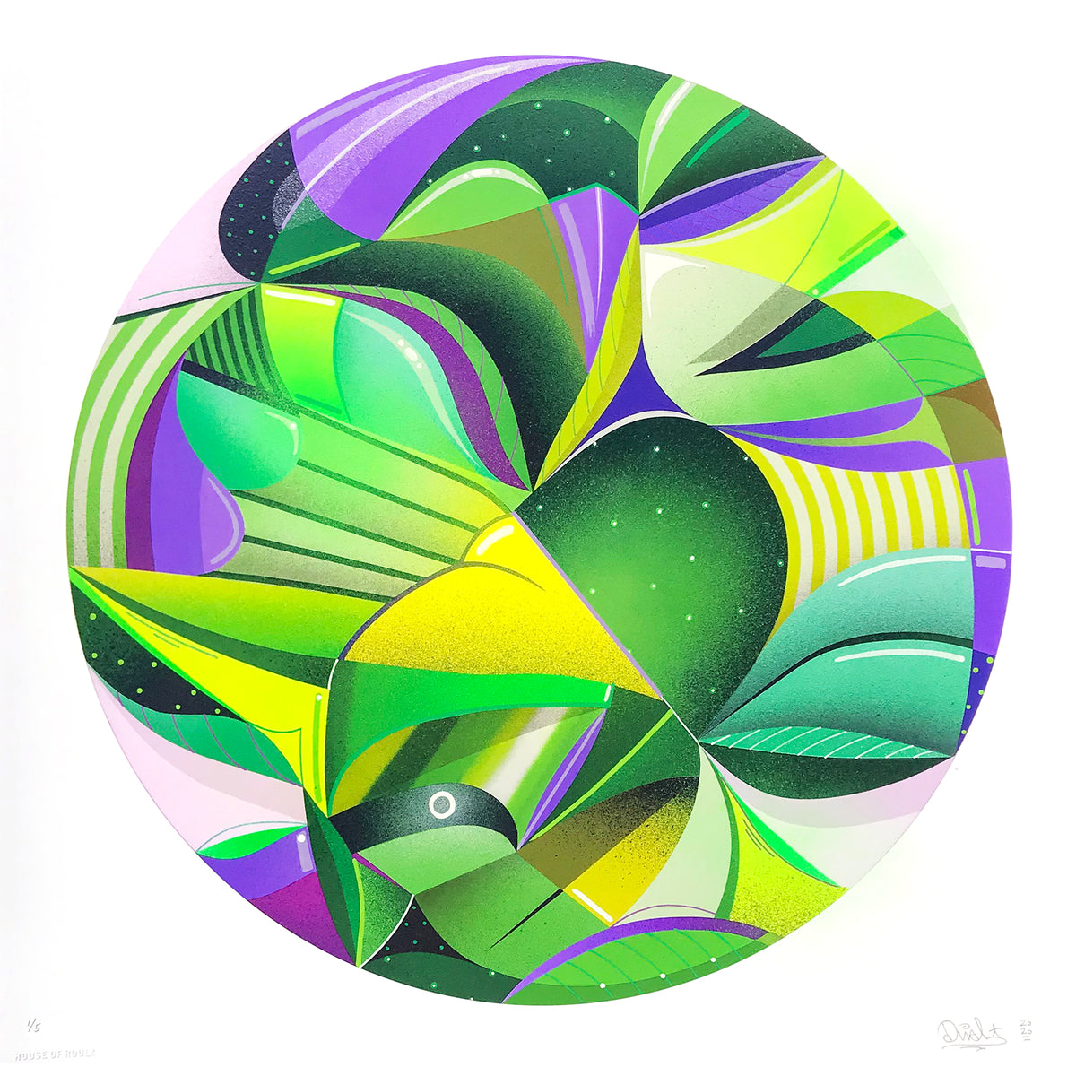 DUAL &quot;Purple Power&quot; - Hand-Embellished Edition of 5 - 17 x 17&quot;