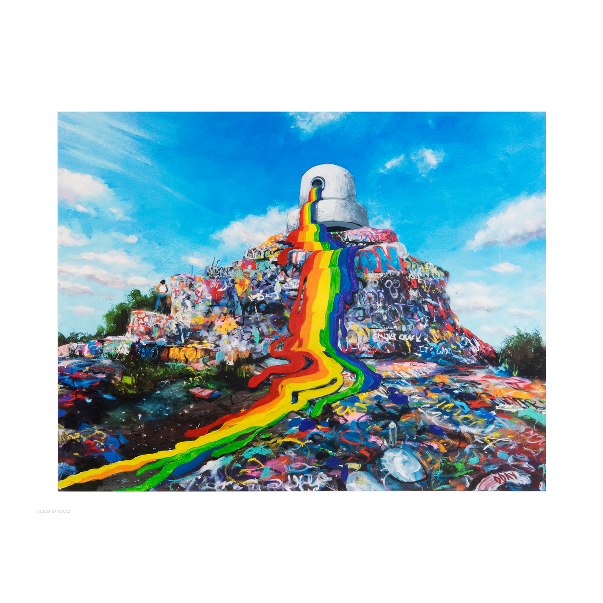 Adam J. O&#39;Day &quot;Twilight of the Gods: Rainbow Can&quot; - Unique Hand-Painted Print - 16 x 20&quot;