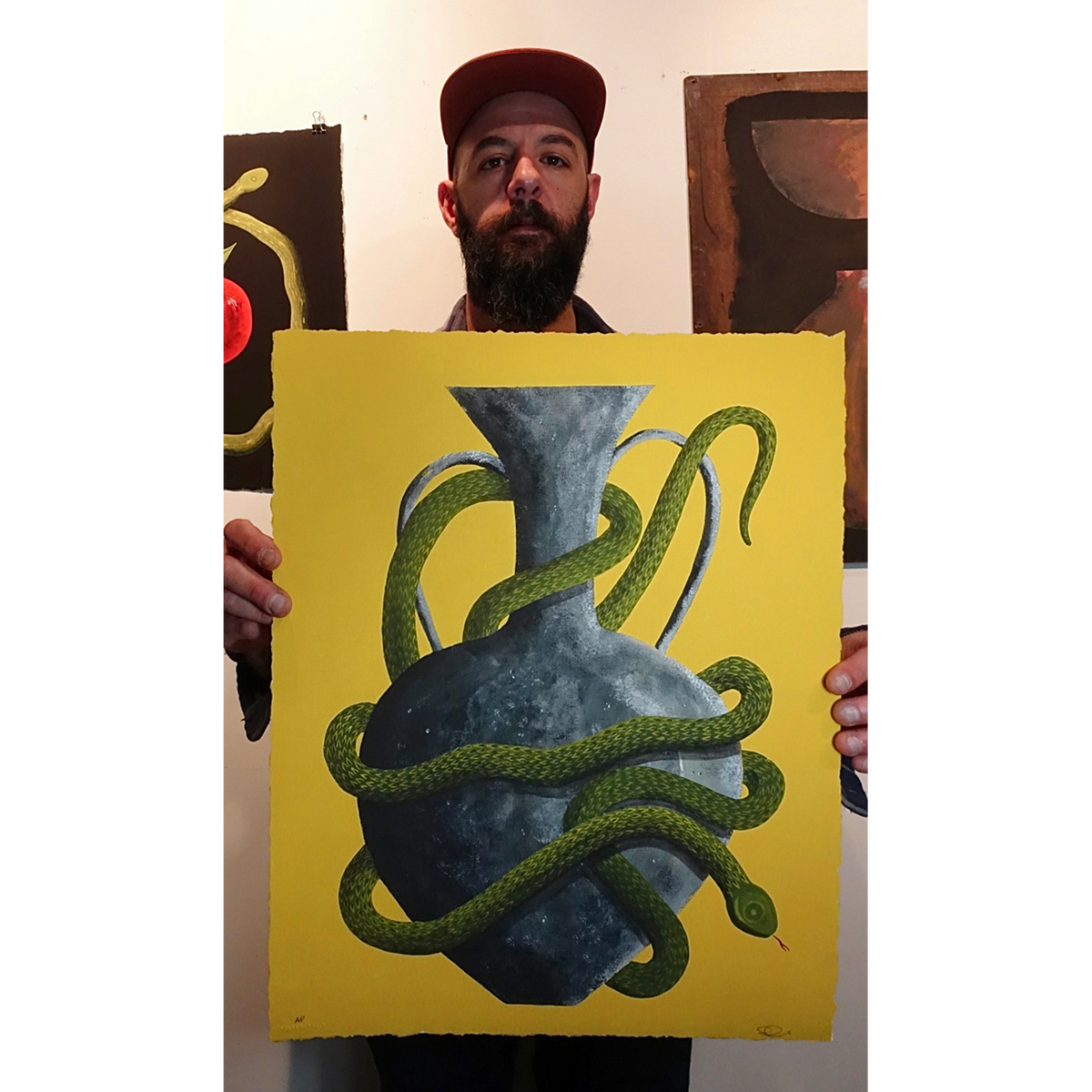 Rich Cali &quot;Cement Vessel w Snake 2&quot; - Archival Print, Limited Edition of 15 - 16 x 20&quot;