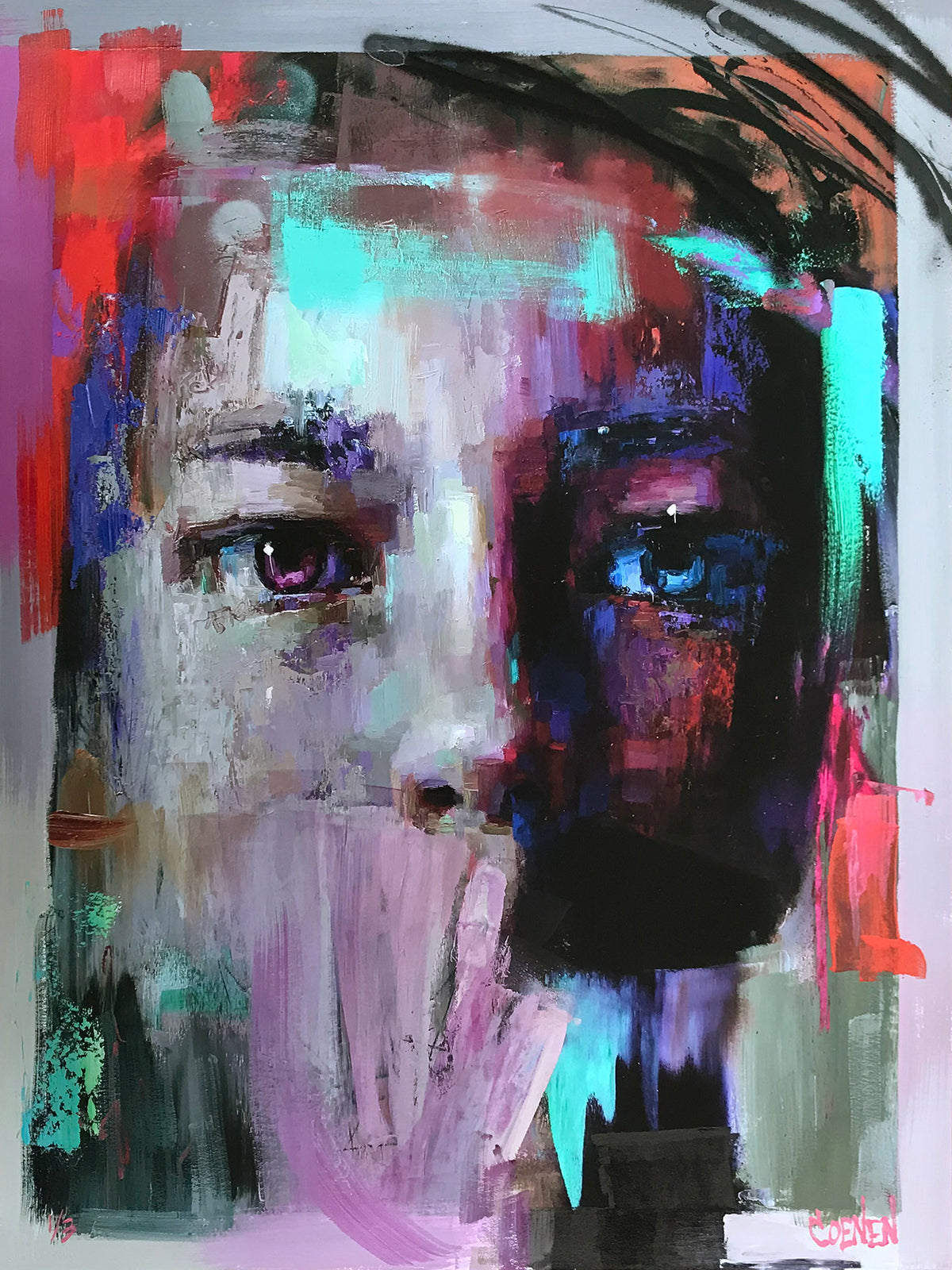 Danielle Coenen &quot;The Right Words Always Seem to Come Too Late&quot; - Hand-Embellished Unique Variant, #1/3 - 18 x 24&quot;
