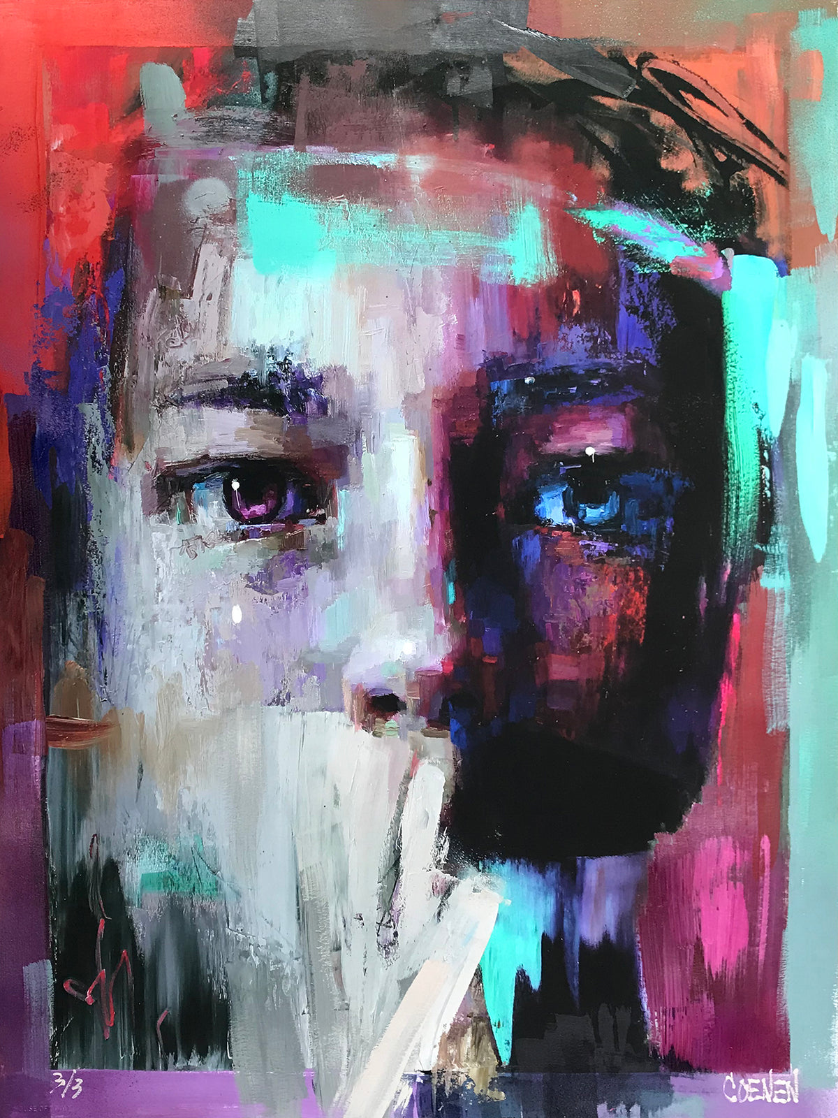 Danielle Coenen &quot;The Right Words Always Seem to Come Too Late&quot; - Hand-Embellished Unique Variant, #3/3 - 18 x 24&quot;