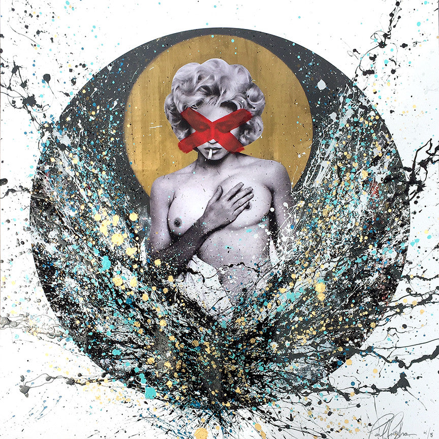 Paul Fresha &quot;Rise of Tides&quot; - Hand-Embellished Unique Print, #4/5 - 22 x 22&quot;