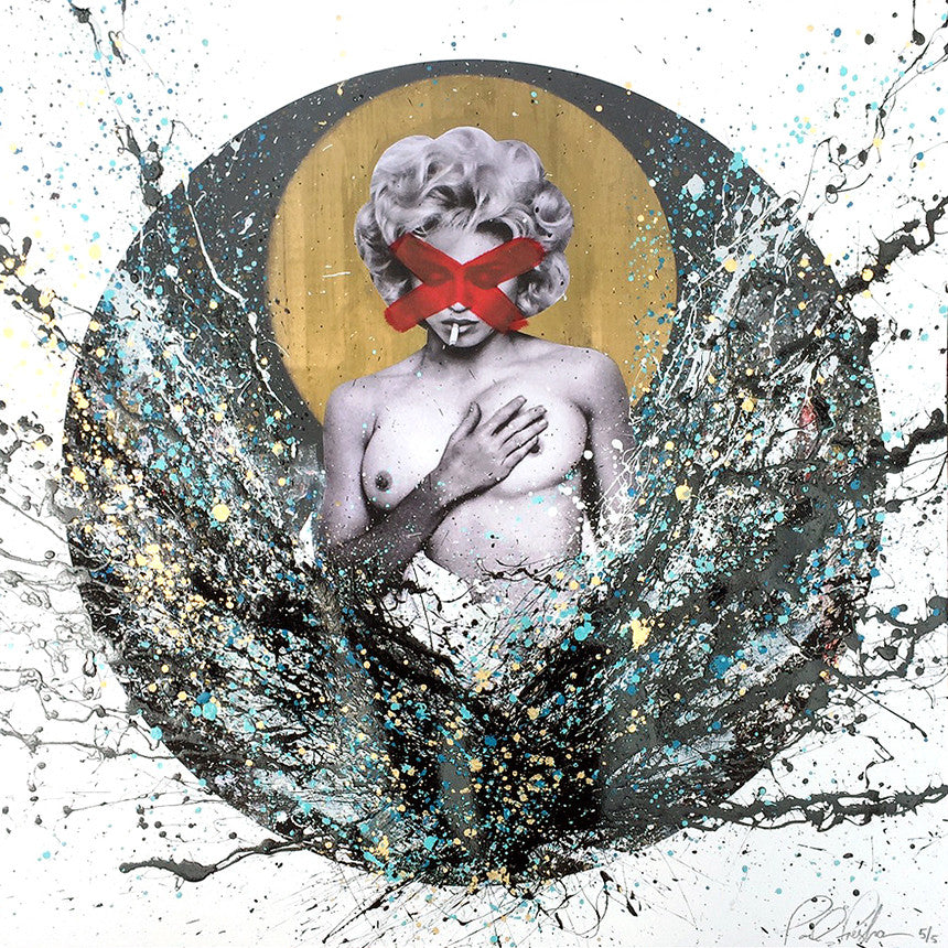 Paul Fresha &quot;Rise of Tides&quot; - Hand-Embellished Unique Print, #5/5 - 22 x 22&quot;