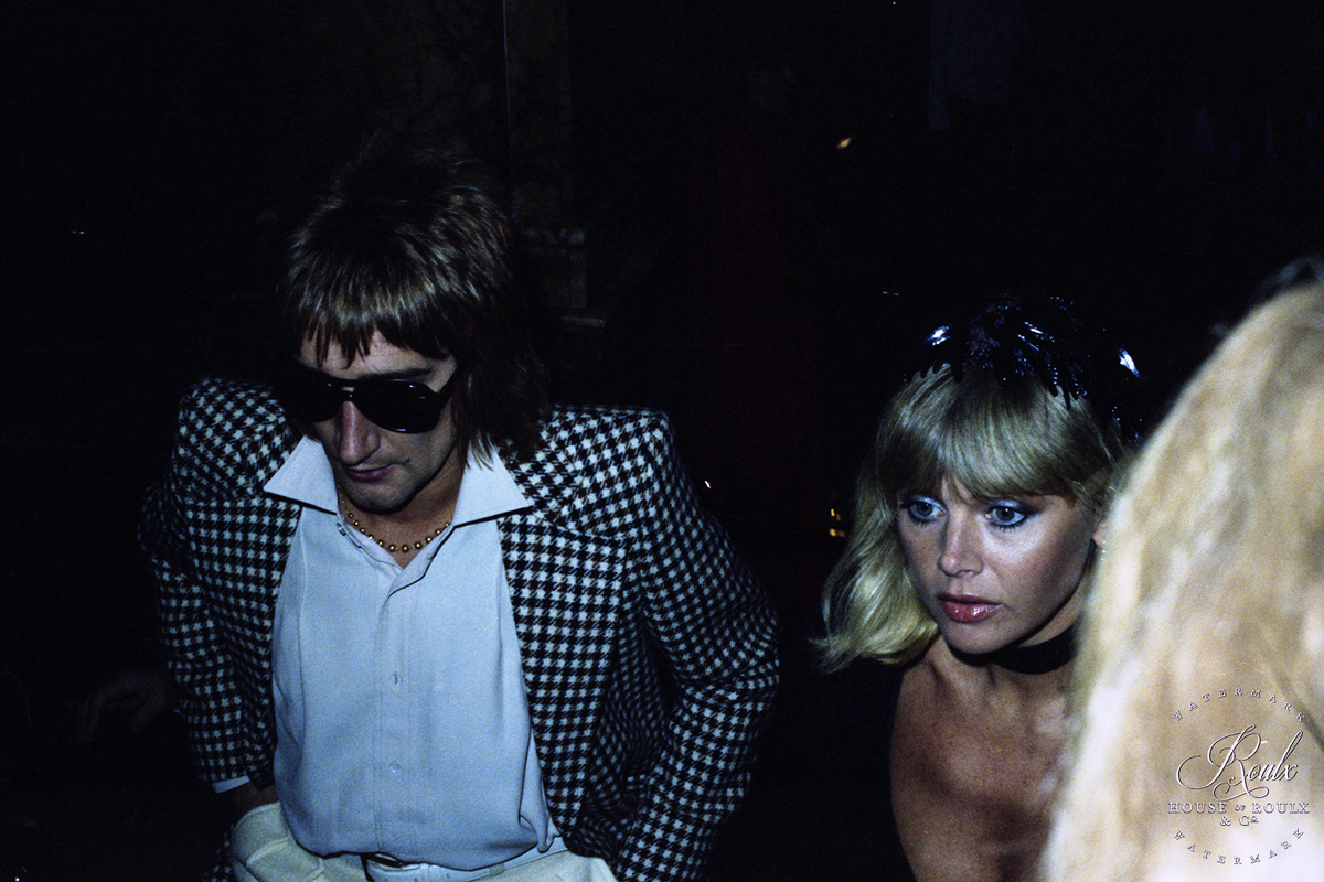 Rod Stewart &amp; Britt Ekland (by Peter Warrack) - Limited Edition, Archival Print