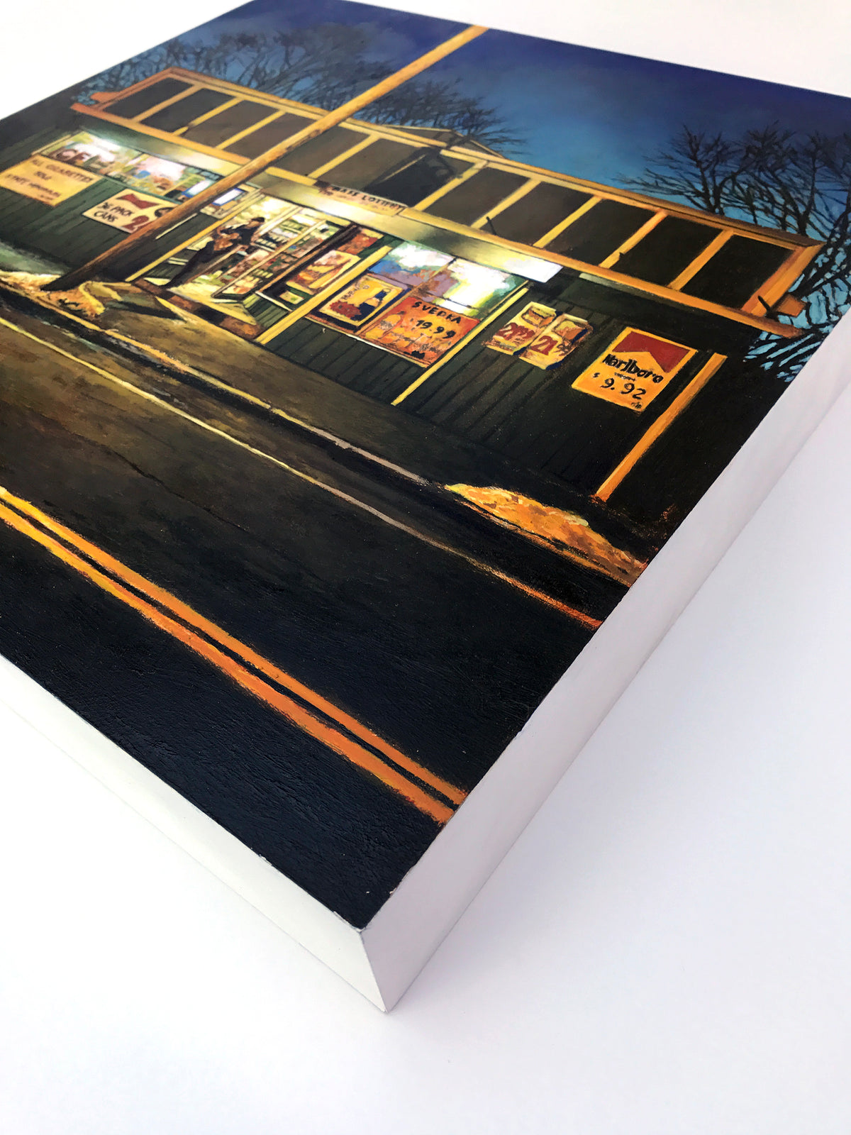 Andrew Houle &quot;Ryal Side Liquors&quot; - Original Oil Painting on Wood - 16 x 16&quot;
