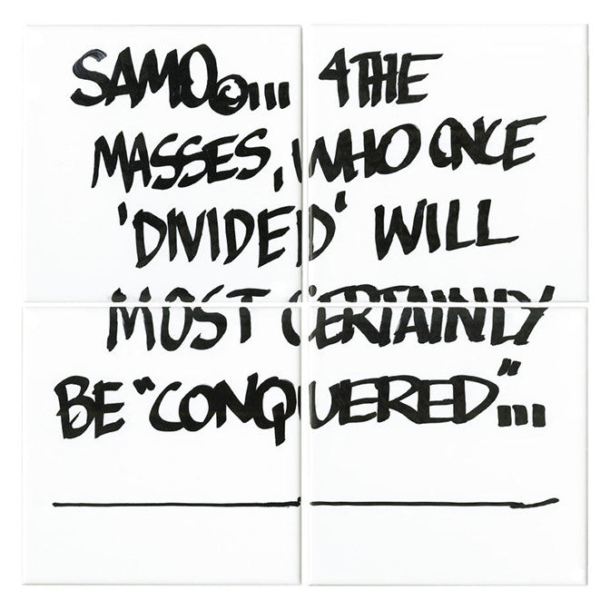 Al Diaz &quot;SAMO©…&quot; - Original Ink on 4 Ceramic Tiles