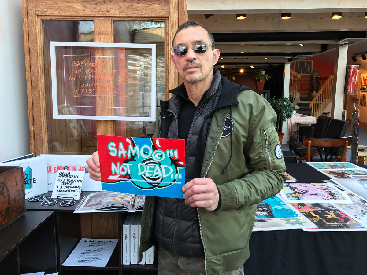 Al Diaz &amp; Nic 707 &quot;SAMO©…Not Dead&quot; - Original Paint on Plexiglass - 7.5 x 11&quot;