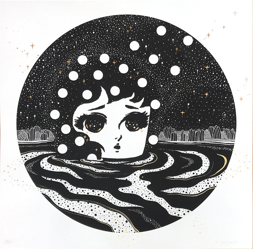 Stickymonger &quot;Sand-Wind&quot; - Hand-Embellished Unique Print, #1/5