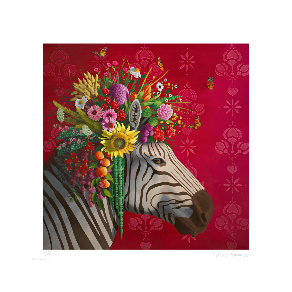 Heather Gauthier &quot;Savanna Blooms&quot; - Archival Print, Limited Edition of 25 - 17 x 17&quot;