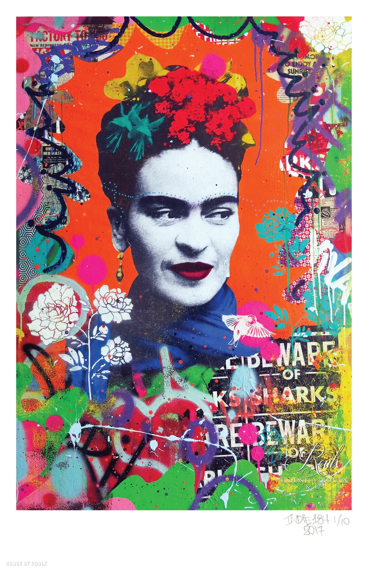 Indie 184 &quot;Secret Garden (Frida Kahlo)&quot; - Limited Edition, Archival Print - 11 x 17&quot;