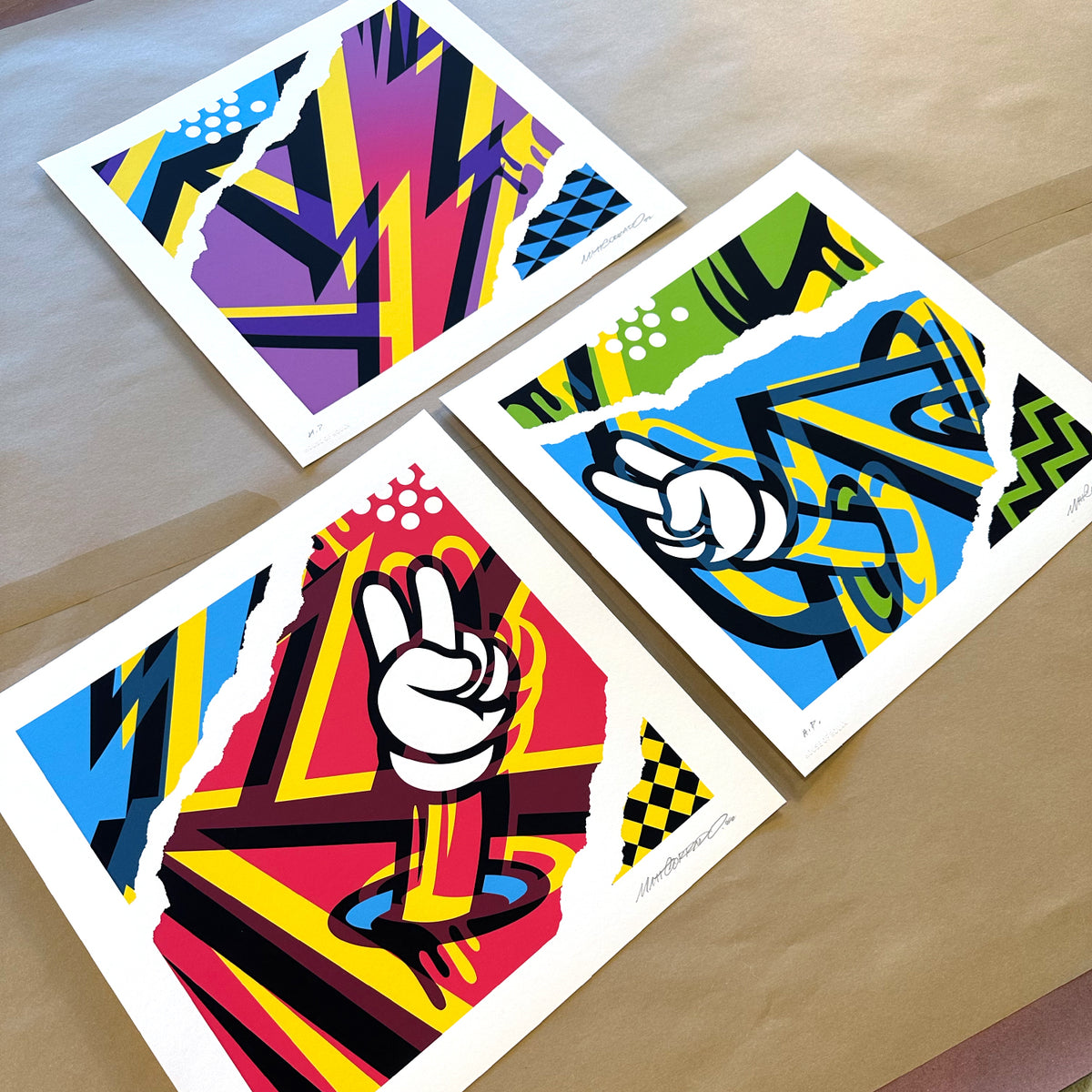 Matt Corrado - Limited Edition &quot;Echoes (Triptych)&quot; Print Set of 3 - 12 x 12&quot; Each