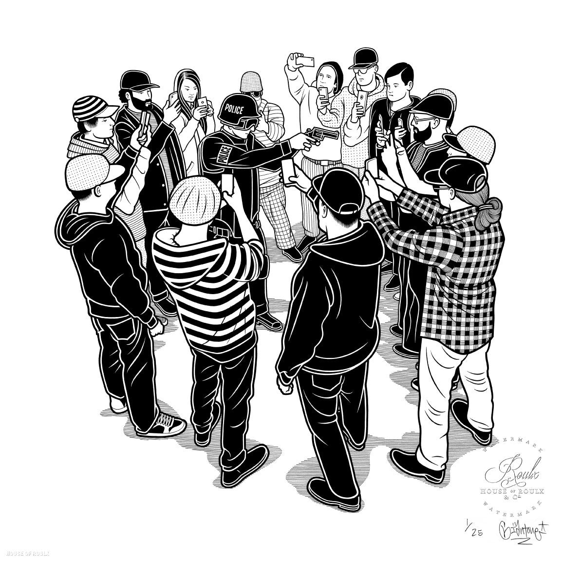 Mike Giant &quot;Shoot Back&quot; - Limited Edition, Archival Print - 17 x 17