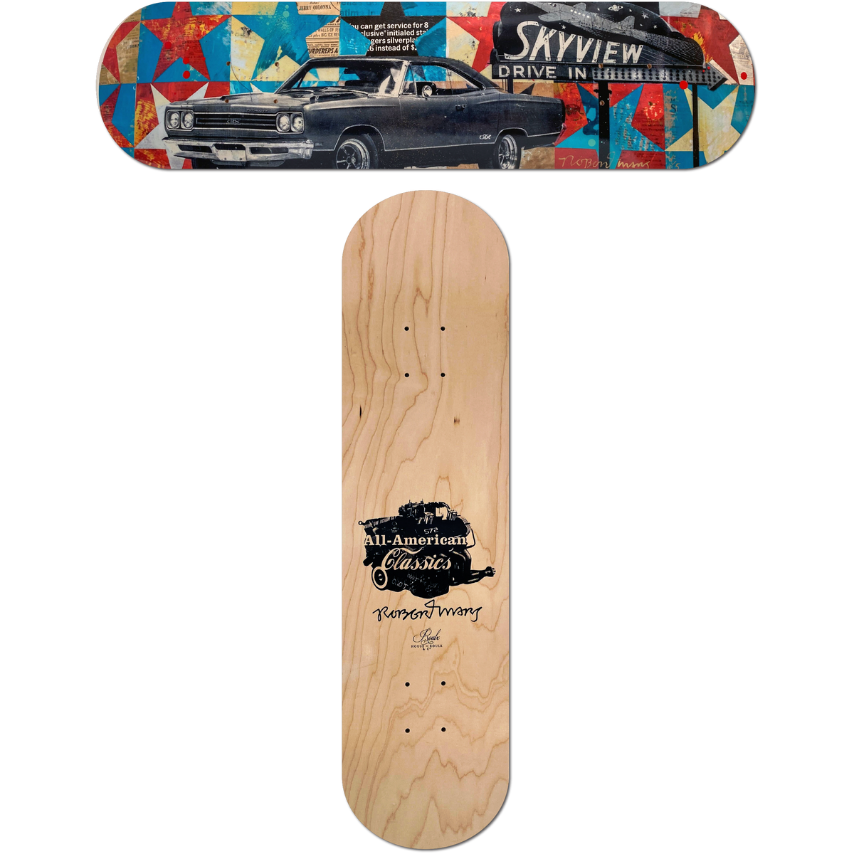 Robert Mars &quot;Friday Drive In&quot; - Original Painting &amp; Hand-Embellished AP Skate Deck