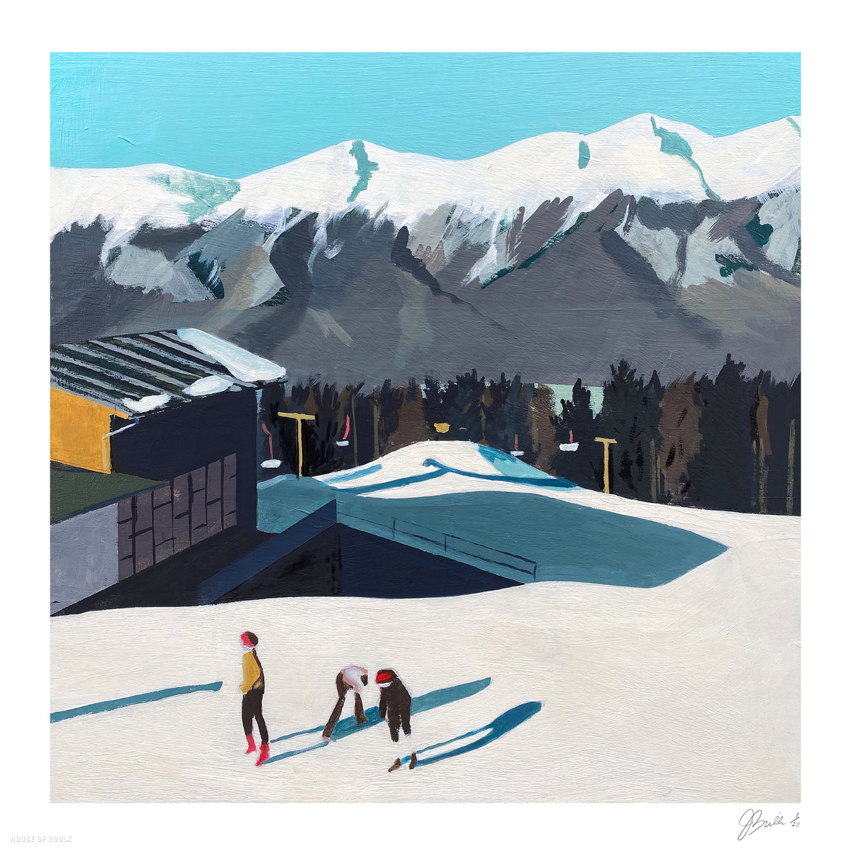 Jessica Brilli &quot;Garmisch Ski Resort, 1971, #1&quot; - Archival Print, Limited Edition of 20 - 17 x 17&quot;