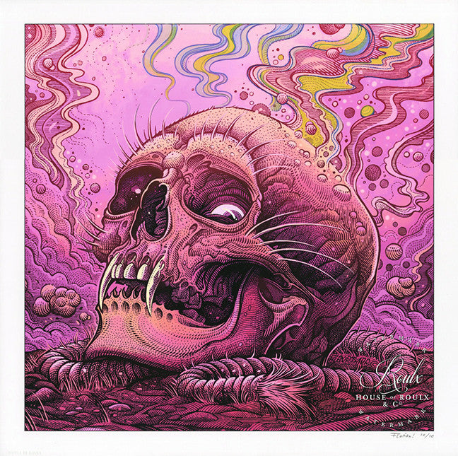 Florian Bertmer &quot;Kitsune Skull&quot; - Hand-Embellished Edition of 10 - 17 x 17&quot;