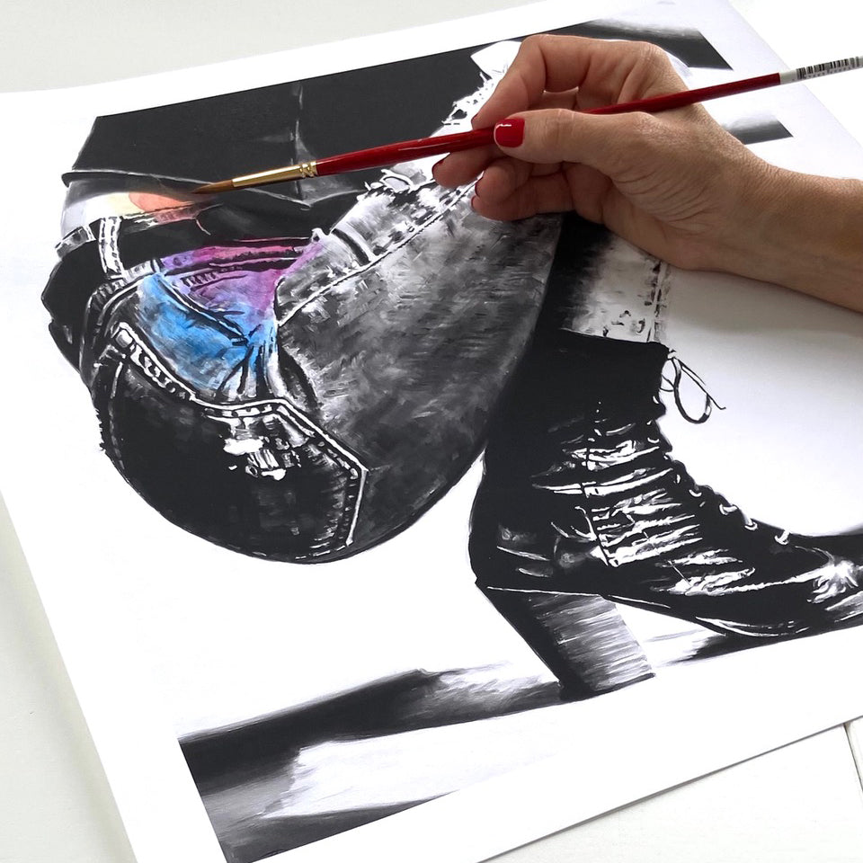 Cindy Press &quot;The Space Between&quot; - Hand-Embellished Edition of 2 - 17 x 17&quot;