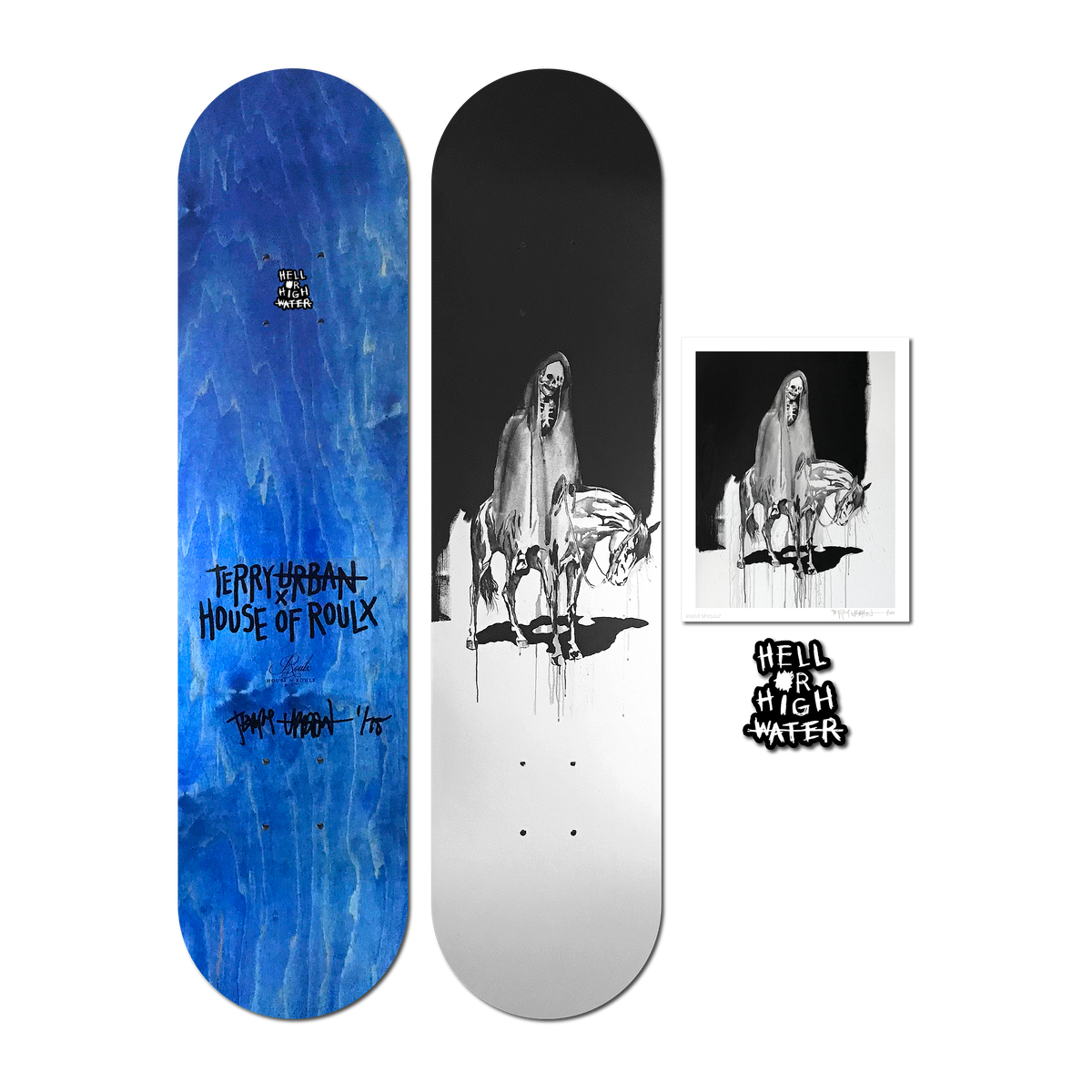 Terry Urban &quot;Hell or High Water II&quot; - Skate Deck &amp; Print Bundle, Limited Edition of 75