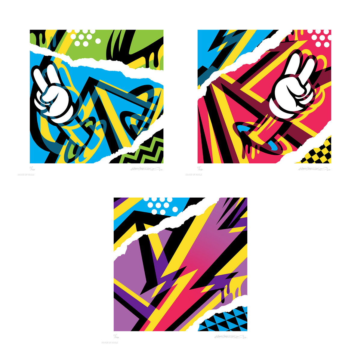 Matt Corrado - Limited Edition &quot;Echoes (Triptych)&quot; Print Set of 3 - 12 x 12&quot; Each