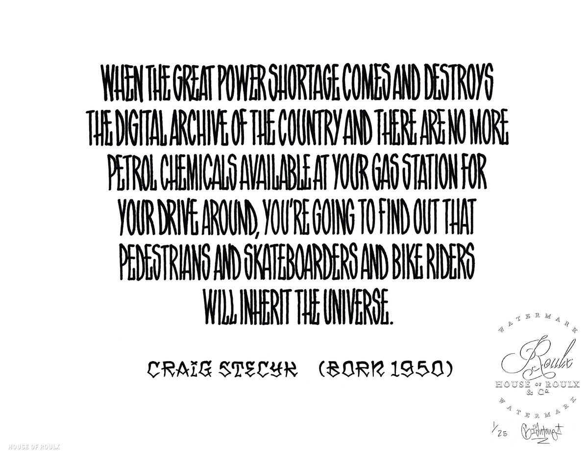 Mike Giant &quot;Power Shortage (Craig R. Stecyk III)&quot; - Limited Edition, Archival Print - 11 x 14&quot;