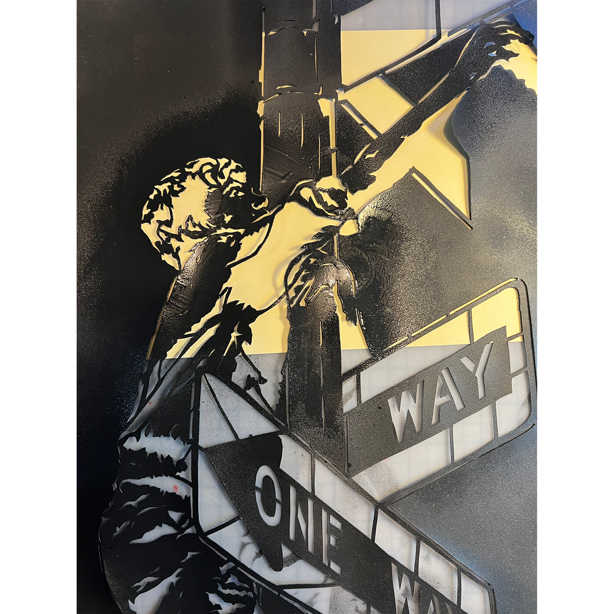 Chris Stain &quot;N. 9th and Pacific&quot; - Original Hand-Cut Dura-Lar Working Stencil - 30 x 40&quot;