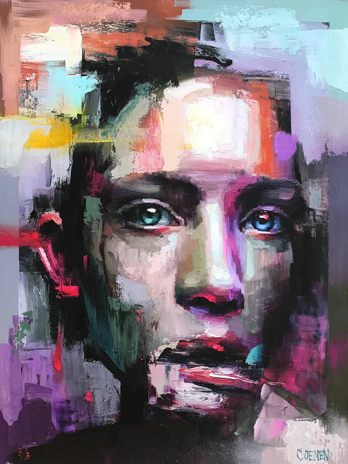 Danielle Coenen &quot;Stutter&quot; - Hand-Embellished Variant, #3/3 - 18 x 24&quot;