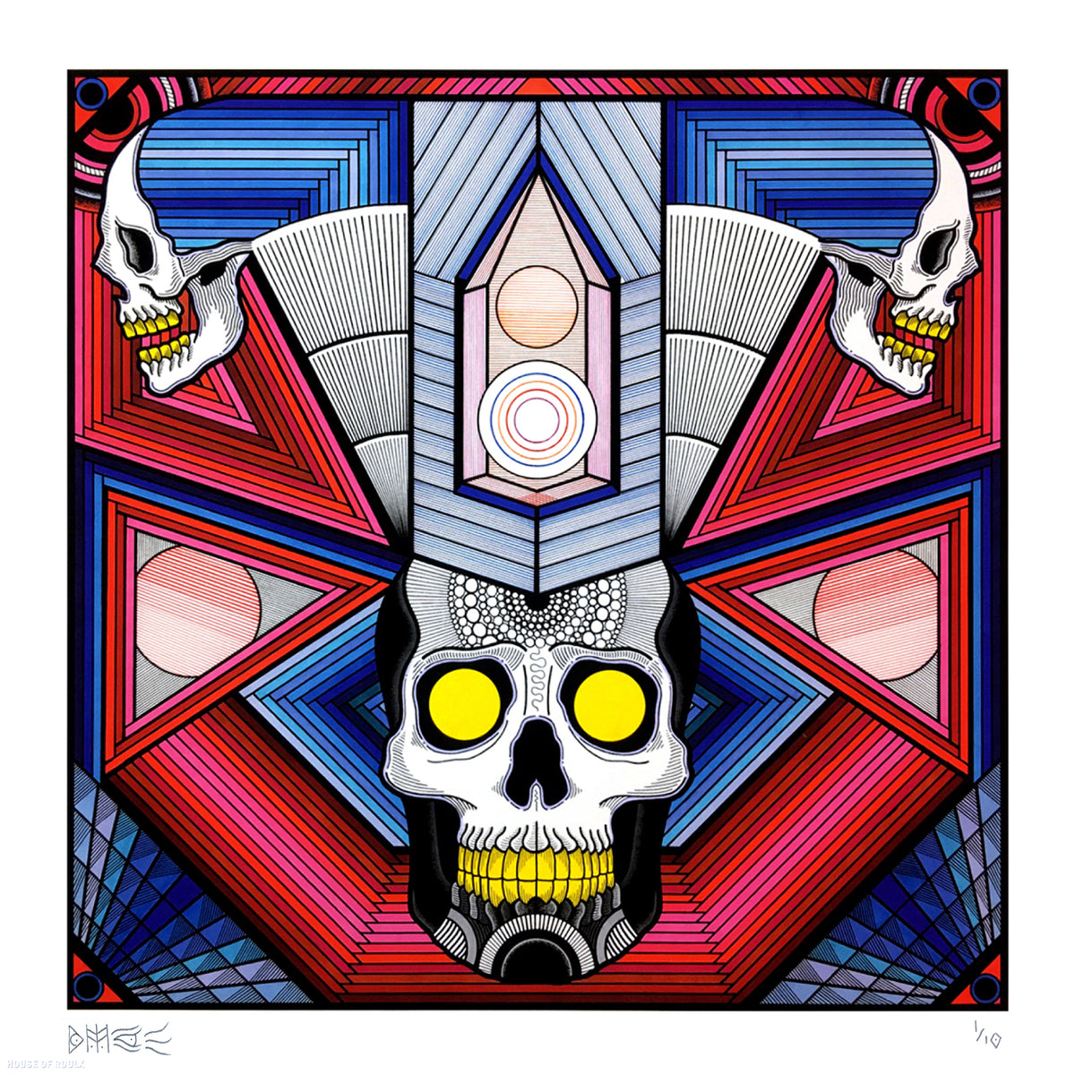 Bonethrower &quot;The First Temple of YOD&quot; - Hand-Embellished Unique Variant, Edition of 10 - 17 x 17&quot;
